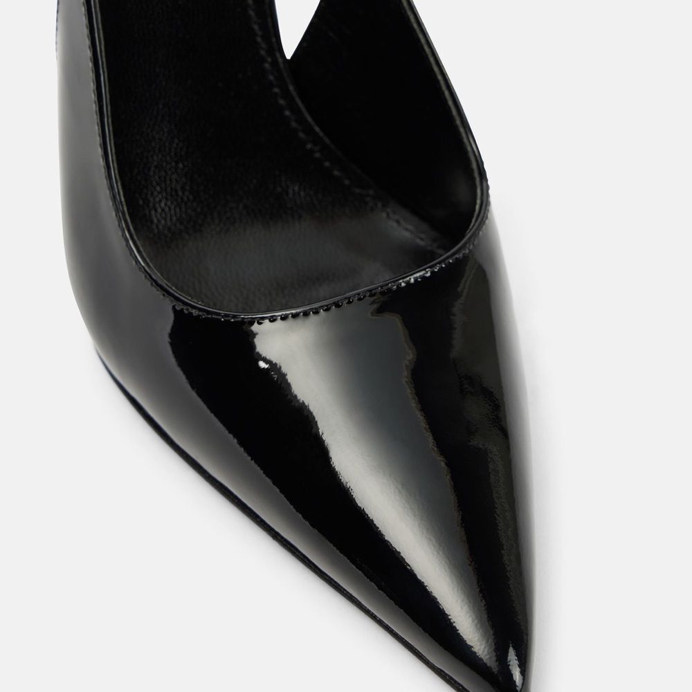 Paris Texas Sleek Black Slingback Heels - Picture 5 of 14